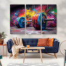 Abstract Graffiti Barbell Canvas Wall Art – Urban Fitness