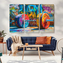 Fitness Gym Barbell Graffiti Wall Art Canvas Print