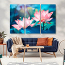Pink Lotus Flower Canvas Wall Art | Vibrant Floral Wall
