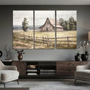 Rustic Farmhouse Barn Wall Art | 3-Panel Framed Gallery Wrap