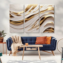Gold and White Abstract Wave Canvas – Elegant Flowing Design by MyGreatCanvas | Canvas Wall Art Prints | Photo Prints & Wall Decor