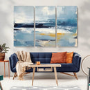 Abstract Ocean Canvas Wall Art - Coastal Blue and Gold