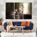 Jesus Canvas Wall Art - Jesus Running After Lost Lamb,