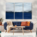 Navy Blue Abstract Wall Art Canvas Print