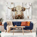 Rustic Longhorn Bull Wall Art Canvas Set – Western-Inspired by MyGreatCanvas | Canvas Wall Art Prints | Photo Prints & Wall Decor