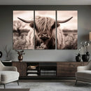 Scottish Cow Longhorn Wall Art Canvas Print