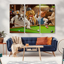 Dogs Playing Pool Canvas Wall Art Funny Gifts Dog Print