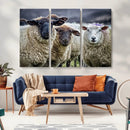 Charming Sheep Portrait Wall Art – Trio of Woolly Companions by MyGreatCanvas | Canvas Wall Art Prints | Photo Prints & Wall Decor