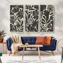 Modern Botanical Wall Art - Floral Black and White Canvas