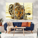 Blue-Eyed Leopard Canvas Wall Art - Framed Animal Print