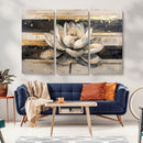 Abstract Lotus Flower Wall Art Canvas Print, Meditation Yoga