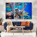 Underwater Sea Turtle Wall Art Canvas Print – Vibrant Ocean