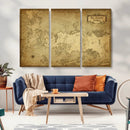 Vintage Game of Thrones Map Wall Art | Westeros and Essos