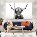 Highland Wall Art Canvas Print – Minimalist Black and White by MyGreatCanvas | Canvas Wall Art Prints | Photo Prints & Wall Decor