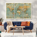 Push Pin World Map Canvas Print – Travel Tracker Wall Art