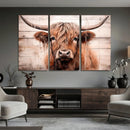 Vintage Scottish Highland Cow Cattle Art Print Farmhouse