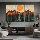Sunset Mountain Landscape Canvas Wall Art Print - Nature