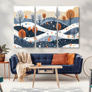 Abstract Winter Landscape Canvas Wall Art Print -  Large