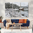 Winter Wall Art - Cabin by the Lake Canvas Wall Art - Serene by MyGreatCanvas | Canvas Wall Art Prints | Photo Prints & Wall Decor