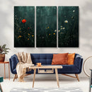 Wildflower Field Framed Wall Art, Vintage Botanical