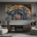 Framed Tree Ring Wall Art - Abstract Colorful Tree Ring Wall