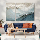 Waves Abstract Wall Art Print, Modern Framed Abstract Canvas