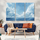 Abstract Ocean Print Artwork- Serene Blue Ocean Canvas Wall