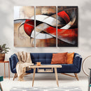 Abstract Wall Art - Modern Red and White Canvas Wall Art