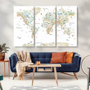 Animal World Map for Kids Room Decor