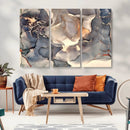Abstract Blue and Gold Wall Art - Fluid Ink Artwork - Modern
