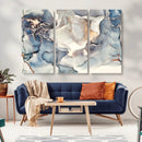 Abstract Blue and Gold Canvas Wall Art - Fluid Modern Ink
