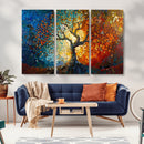 Yggdrasil Tree of Life Mosaic Stained Glass Wall Art Canvas,