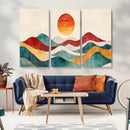 Southwest Mountain Wall Art Canvas Print – Boho Triptych