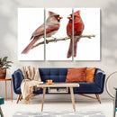 Cardinal Canvas Wall Art - Male and Female Cardinal Print -