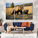 Grizzly Bear Family Wall Art Canvas Print – Majestic by MyGreatCanvas | Canvas Wall Art Prints | Photo Prints & Wall Decor