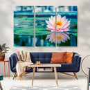 Lotus Flower Wall Art Canvas Print, Water Lily Large Wall