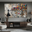 Butterfly Girl Wall Art – Vibrant Street Style Canvas Print,