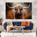 Highland Bull Canvas Abstract Canvas Wall Art Print –