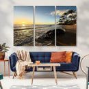 Tropical Beach Wall Art - Stunning Ocean Sunset Canvas Print