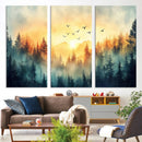 Sunrise Forest Wall Art – Framed Misty Pines Canvas Artwork by MyGreatCanvas | Canvas Wall Art Prints | Photo Prints & Wall Decor