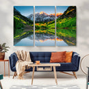Sunrise Maroon Bells Lake Wall Art Canvas Print – Framed Elk