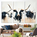 Texas Longhorn Wall Art Canvas Print – Majestic Horned Bull