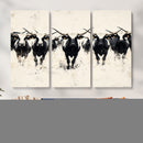 Texas Longhorn Wall Art – Framed Black White Cattle Canvas by MyGreatCanvas | Canvas Wall Art Prints | Photo Prints & Wall Decor