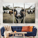 Texas Longhorn Wall Art – Framed Speckled Cow Canvas by MyGreatCanvas | Canvas Wall Art Prints | Photo Prints & Wall Decor