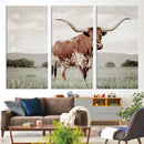 Texas Longhorn Wall Art Canvas Print – Framed Spotted Cattle by MyGreatCanvas | Canvas Wall Art Prints | Photo Prints & Wall Decor