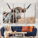 Texas Longhorn Wall Art – Framed Speckled Cow Canvas by MyGreatCanvas | Canvas Wall Art Prints | Photo Prints & Wall Decor