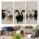 Longhorn Cattle Wall Art Canvas Print – Framed Bison Herd