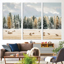 Elk Herd Wall Art – Framed Snowy Forest Canvas Artwork, by MyGreatCanvas | Canvas Wall Art Prints | Photo Prints & Wall Decor