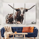 Texas Longhorn Wall Art Canvas Print – Framed Spotted Bull by MyGreatCanvas | Canvas Wall Art Prints | Photo Prints & Wall Decor