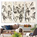 Running Horses Wall Art Canvas Print – Framed Galloping Herd